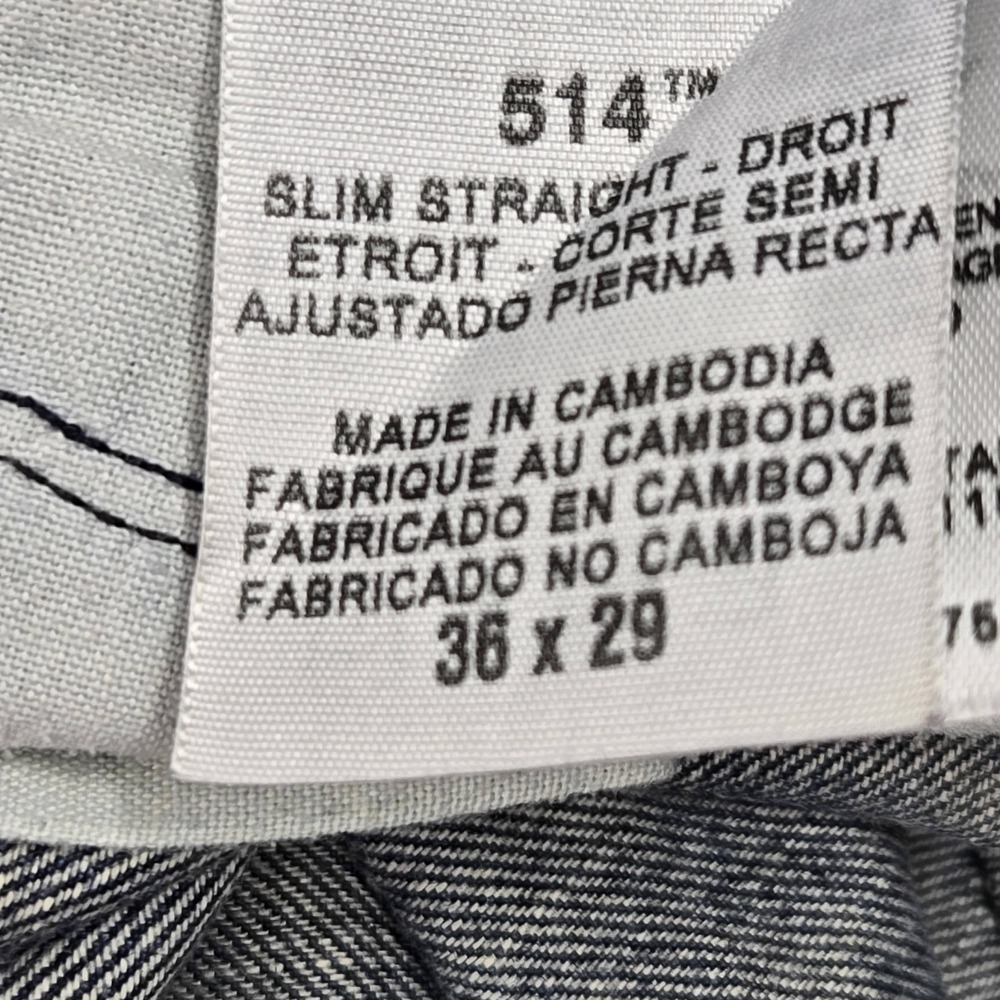 Levi's 514 Men Jeans 36X29 Blue Denim Slim Straight 29" Inseam - Picture 5 of 12